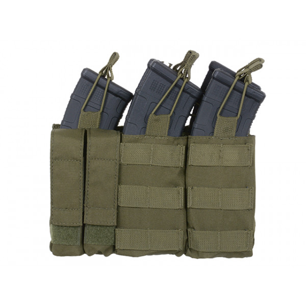Triple AK Mag/Pistol Pouch Panel (5 plus 2) - Olive